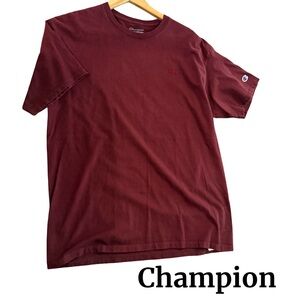 Champion Men's Burgundy Short Sleeve Tee -‎ Large